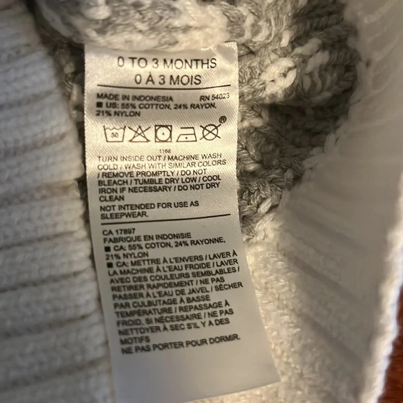 Janie and Jack Fair Isle Shawl Cardigan Herringbone Jogger Hat Pom 0-3m Baby - Picture 4 of 13